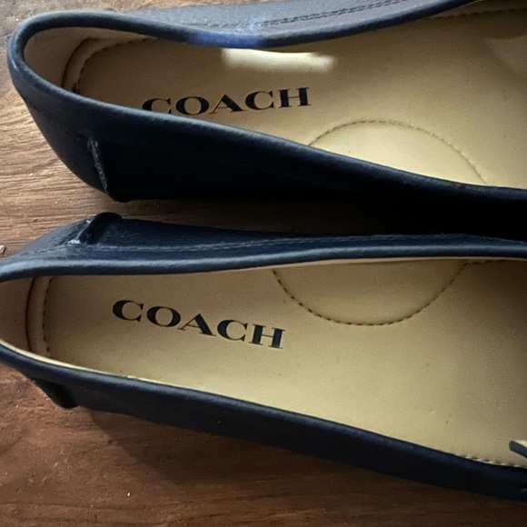 Coach Women's Marley Driver Loafer SZ 5.5 Leather Quiet Luxury Slip On Logo Blue - Picture 7 of 9